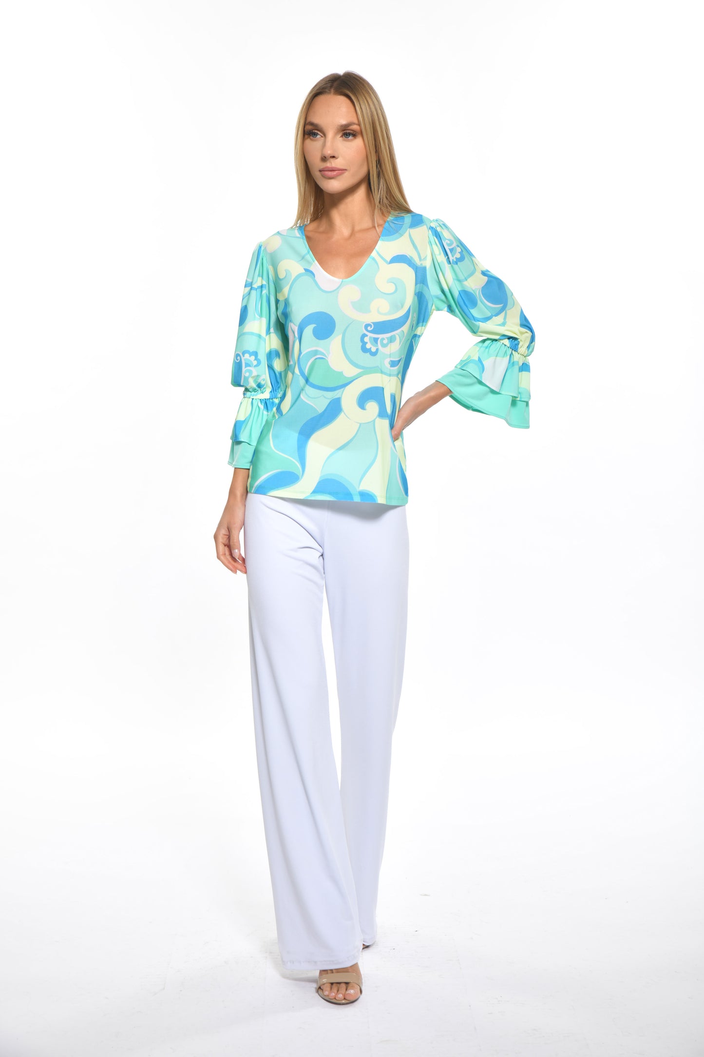 Bardot Top Blue Swirl