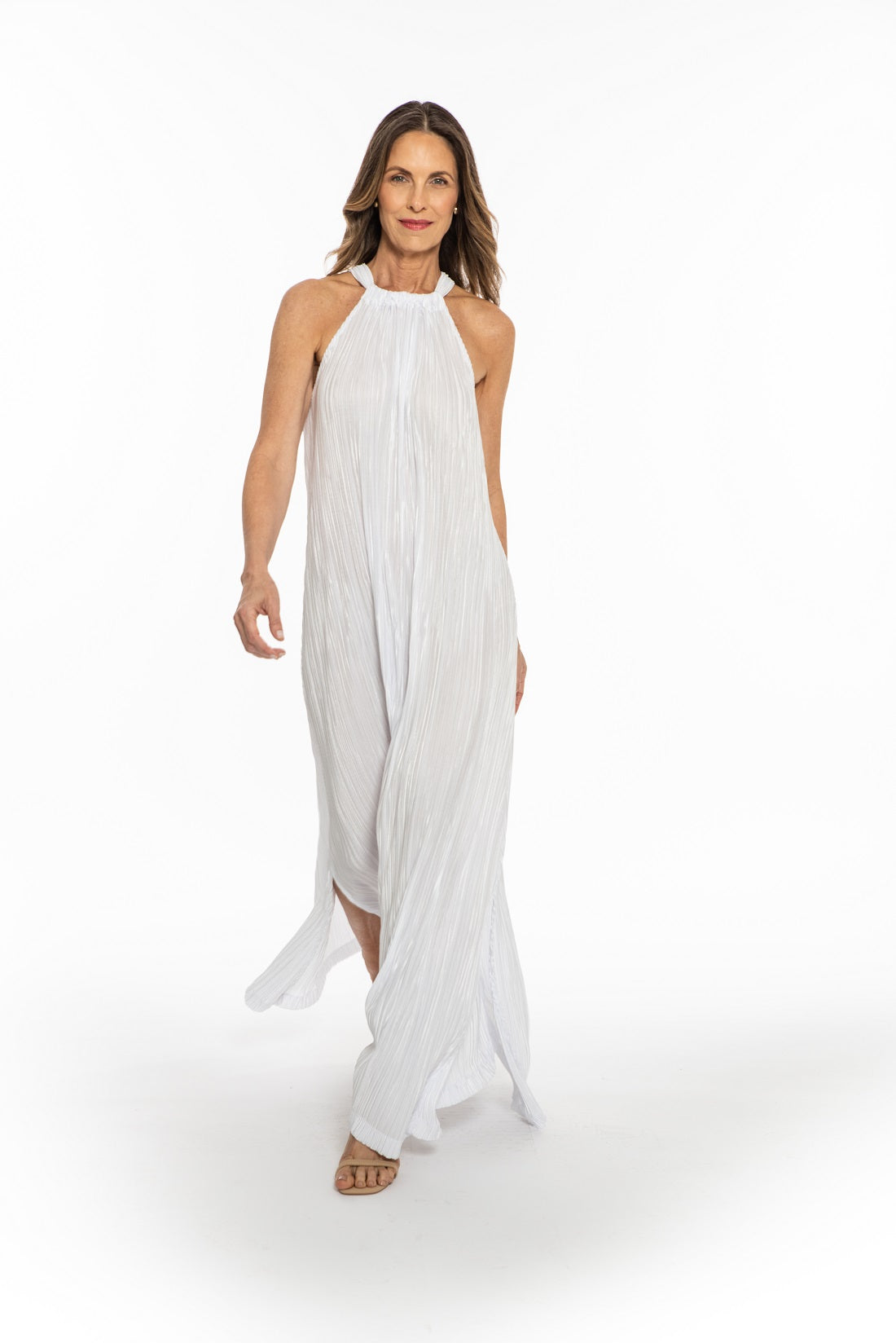 Penelope Maxi Dress - White Plisse