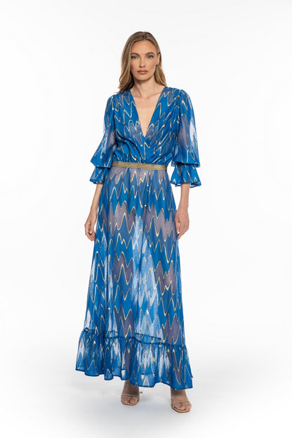 Sophie Dress - Blue Missoni